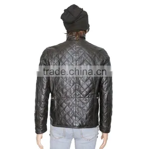 QUILTED MEN LEATHER JACKET MADE OF SHEEP LEATHER thumbnail-2
