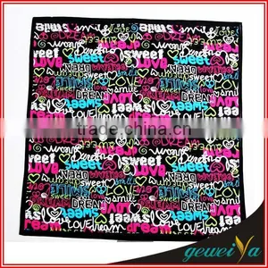High Quality Letter Printing Cotton Cartoon Handkerchief thumbnail-1