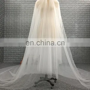 China Manufacture Wholesale Cheap Two Layers Soft Tulle Fabric Long Bridal Wedding Veil thumbnail-1