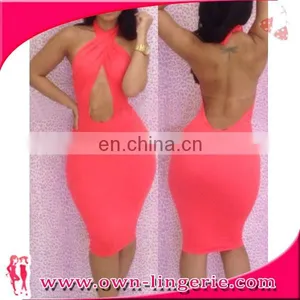 Sexy Neck Halter Backless Punk Clothing Women Gothic Clubwear Bodycon Mini Dress thumbnail-2