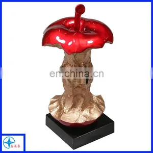 Red Eaten Apple Table Decor-resin Fruit thumbnail-1