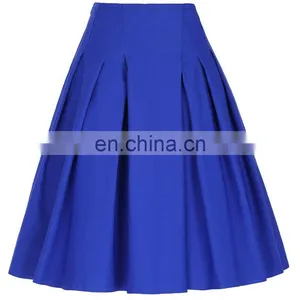 Grace Karin Women's High Stretchy Vintage Retro Blue A-Line Short Skirt CL010451-3 thumbnail-3