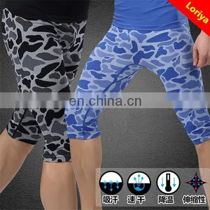 New Black and Blue Leopard Printing Spandex Men's Body Shaper Slimming Pants thumbnail-1