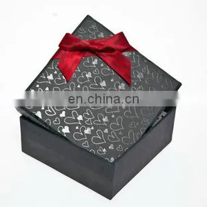 Custom Classic Black Art Paper Luxury Gift Box With Bowknot thumbnail-4