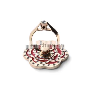 Custom Mobile Phone Diamond Flower Shape Finger Phone Ring Holder thumbnail-3