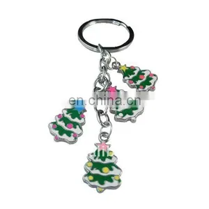 Enamel Christmas Tree Charm Keychain Keyring thumbnail-1