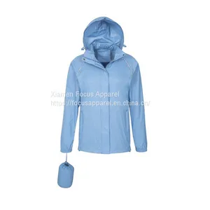 Best Quality Women Portable Lightweight Running Hiking Waterproof Rain Jacket thumbnail-1