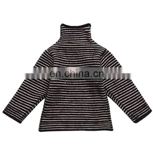 4097/2020 Newest High Quality Mink Cashmere All-match Girl Stripe Top Winter Fashion Warm Kids Clothes thumbnail-1