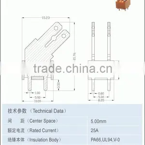 Center Space 5.00 MmTerminal Accessory 30A PCB Terminal thumbnail-2