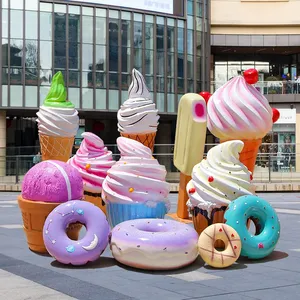 Christmas Giant Resin Candy Cane Prop Waterproof Fibreglass Lollipop Decorations for Christmas Decoration thumbnail-1