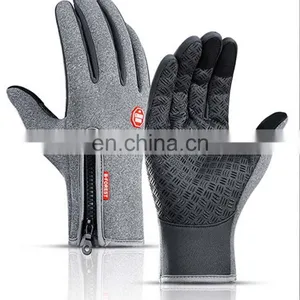 Wholesale Waterproof Gray Neoprene Fabric With Touchscreen Fingers Outdoor Sport Diving Protective Glove thumbnail-4