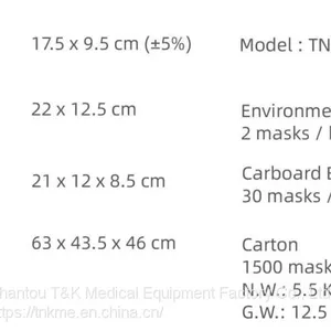 3 Ply Type IIR Medical Surgical Mask (Tie-On) CE Marked and Meets the Requirements of EN14683:2019 Type IIR thumbnail-5