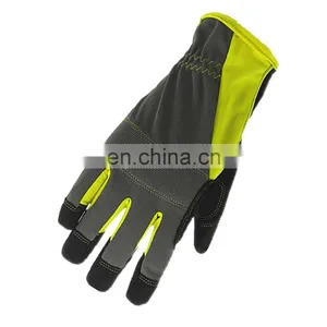 High Quality Synthetic Leather Fingerless Mechanics Work Impact Safety Gloves thumbnail-3
