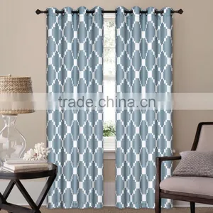 Hot Selling Fashion Style 1pc Jacquard Foam Backing Blackout Window Curtain thumbnail-1