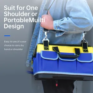 22-inch Wide Mouth Tool Bag Heavy Duty - Waterproof Large Tool Organizer Bag thumbnail-5