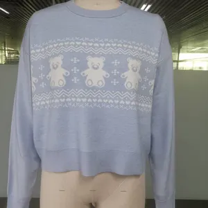 Women's Round Neck Long Sleeve Pullover With Pattern thumbnail-1