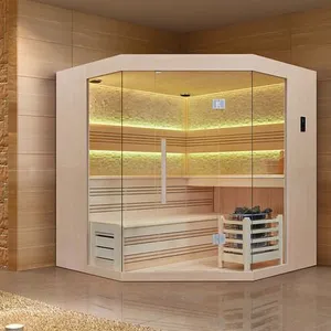 China Hot Selling Portable Sauna Room Hydrotherapy Care Products Infrared Infrared Sauna Room and Square Wooden Dry Sauna Room thumbnail-1