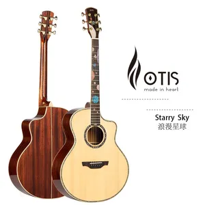OTIS Guitar Factory Stock 41-inch Spruce Solid Top Glossy Folk Acoustic Guitar Manufacturer N-41 thumbnail-1