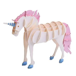 Funny Paper Craft Kit Unicorn 3d Model Diy Puzzle Animal Toy Gifts for Kids thumbnail-2
