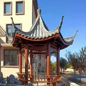 Customized Factory for Antiseptic Wood Ancient - Style Pavilions, Four - Cornered / Six - Cornered / Eight - Cornered Ancient - Style Pavilions Made of Merbau Wood for Courtyards thumbnail-1