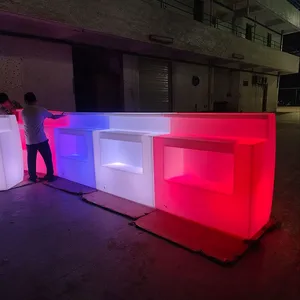 Modern Rustic LED Bar Counter Table Commercial Top Hookah Illuminated Party Furniture Plastic Lounge Bar Hotels Parks thumbnail-5