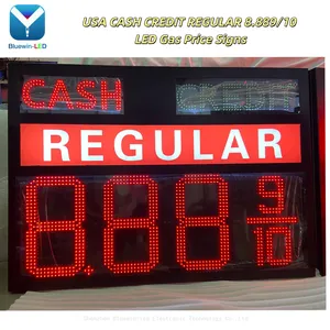 Outdoor Double Side Electronic LED Gas Station Digit Price Sign Regular Cash Credit Petrol Station Digital Display thumbnail-1