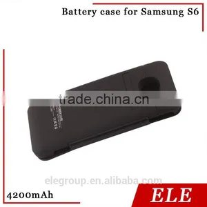 New Arrival 4200mah Full Capacity Power Case With Leather Cover For Samsung S6 External Battery Case thumbnail-3