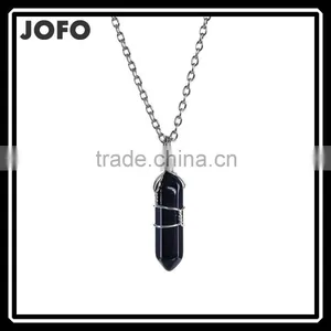2016 Trendy Hot Style Natural Stone Bullet Wire Necklace SMJ0142 thumbnail-1