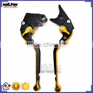 BJ-LS-011 Golden Motorcycle Long Clutch Brake Lever Set CNC Aluminum for Yamaha MT-01 thumbnail-2