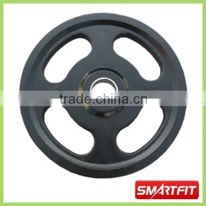 25 kg 4-hole Rubber Plate With Handle Bar Portable Fitness Excerise Items thumbnail-1