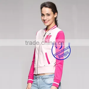 Custom 100% Cotton Womens Printed Baseball&softball Wear Jackets thumbnail-2