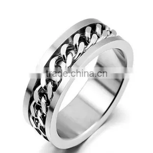 Charming Silver Chain Wedding Ring For Men thumbnail-1