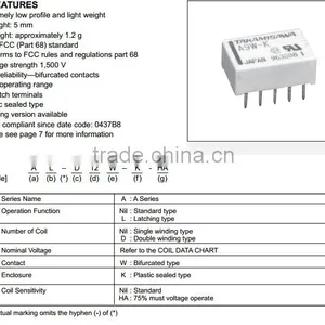 New Original Fujitsu TAKAMISAWA Takamizawa Relay A12W-K Replacement TQ2-12V thumbnail-1