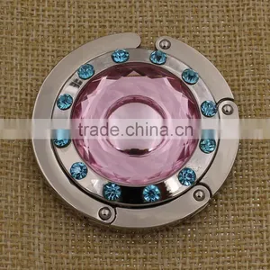 Supply Lady's Metal Purse Hanger/round Bag Holder/foldable Bag Hanger With Rhinestones thumbnail-1