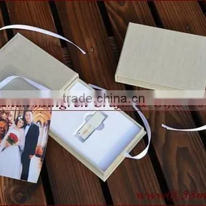 Linen USB Photo Stroage Gift Box With Elastic thumbnail-1