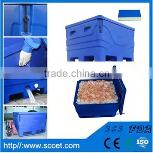 Plastic Fish Box With Forklift Slots Frozen Fish Transport Container Fish Ice Box thumbnail-1