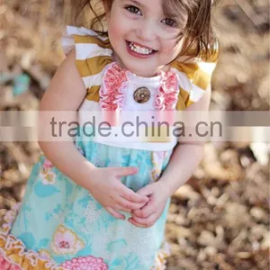 EO Friendly Baby Girls Ruffle Tutu Dress Kids Cotton Solid Color Clothes thumbnail-3