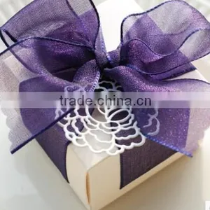 Purple Ribbon Wedding Gift Boxes thumbnail-1