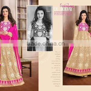 GEORGETTE SEMI STITCHED ANARKALI SUIT thumbnail-1