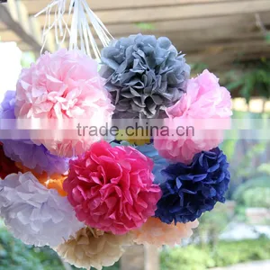 Hot Sale High Quality Beautiful Tissue Paper Pom Wedding Cloth Decoration thumbnail-3