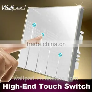 Hot Wallpad C1 White Waterproof Glass Smart Soft Touch Sensitive LED Light Control Switch 110~250V 4 Gang 1way Touch Switch thumbnail-1