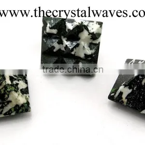 Black & White Tourmaline Lemurian Master Pyramid thumbnail-1