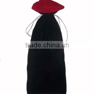 HOT SALE ! Black Velvet Wine Bottle Gift Packaging Bag Pouch thumbnail-1
