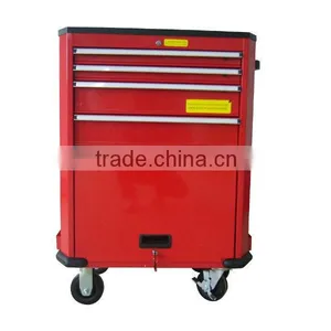 Red Steel 4-drawers Tool Cabinet thumbnail-1