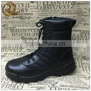 Wholesale Black Leather Combat Army Boots Tactical Boots Swat thumbnail-2