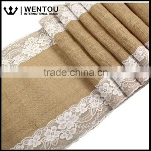 Rustic Lace Burlap Table Runner thumbnail-1
