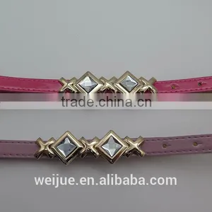 Lady's Fashion Skinny Belt With Glass for Dress thumbnail-2