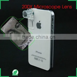 Portable Stick-on 200x Zoom Microscope for Iphone 6 Plus 5c 5s 4s Samsung Galaxy s6 s4 s5 Note4 Htc One m8 m9 thumbnail-6