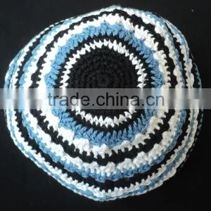 Jewish Mens Hats Knit Kippah / Kippah, Skull Cap, Kipot, Kippot, / Cotton Handmade Embroidery Hat Kippah thumbnail-6