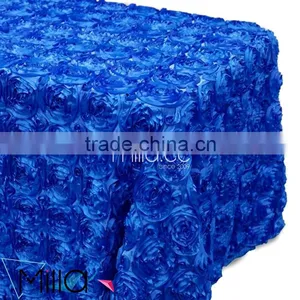 Satin Rosette Round Table Cloth for Wedding thumbnail-4